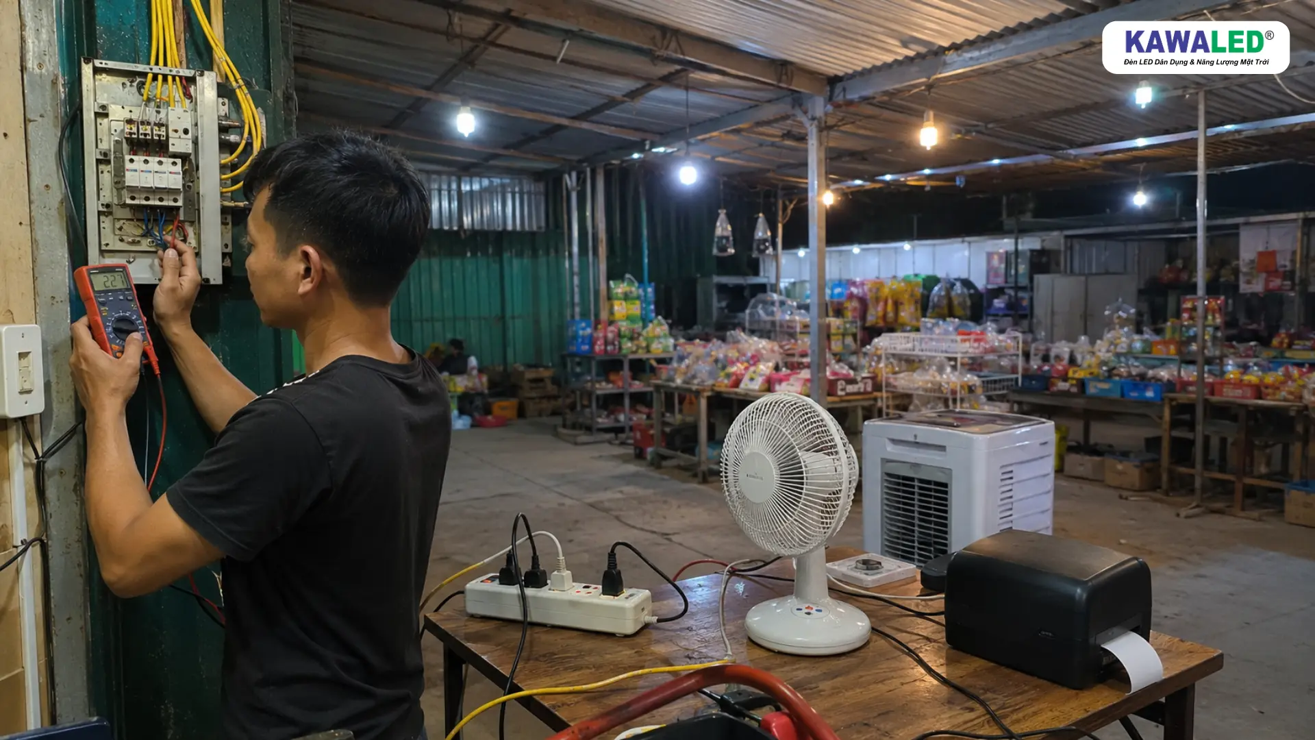 Kiểm tra điện áp khi hệ thống đèn LED hoạt động không ổn định