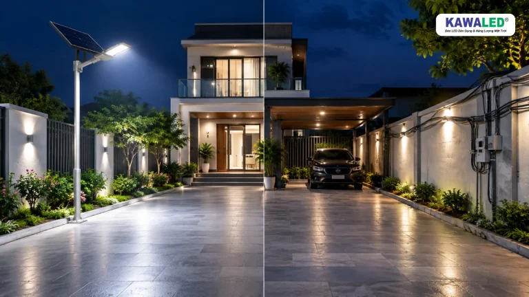 Bố trí đèn chiếu sáng ngoài trời theo từng khu vực sân nhà