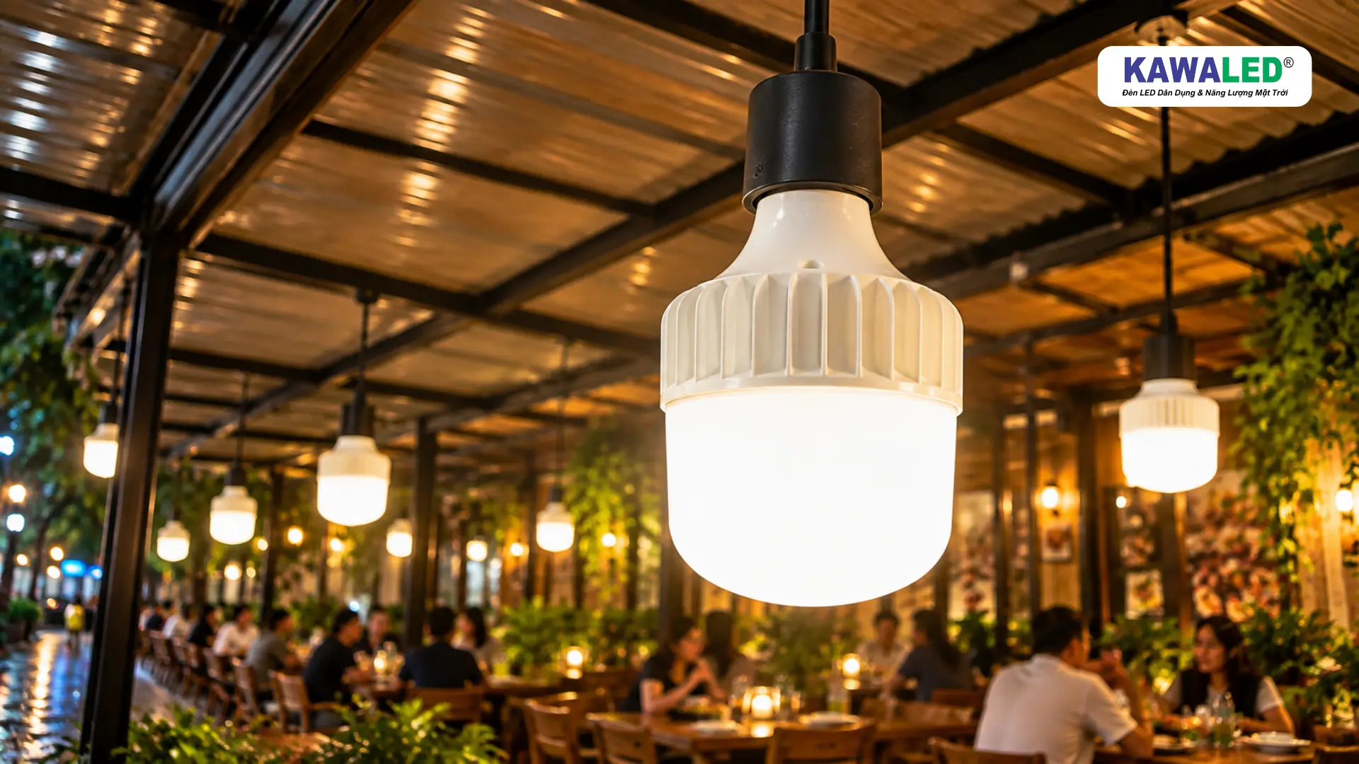 Bóng đèn LED trụ KAWALED TN với thiết kế tản nhiệt nhiều cánh