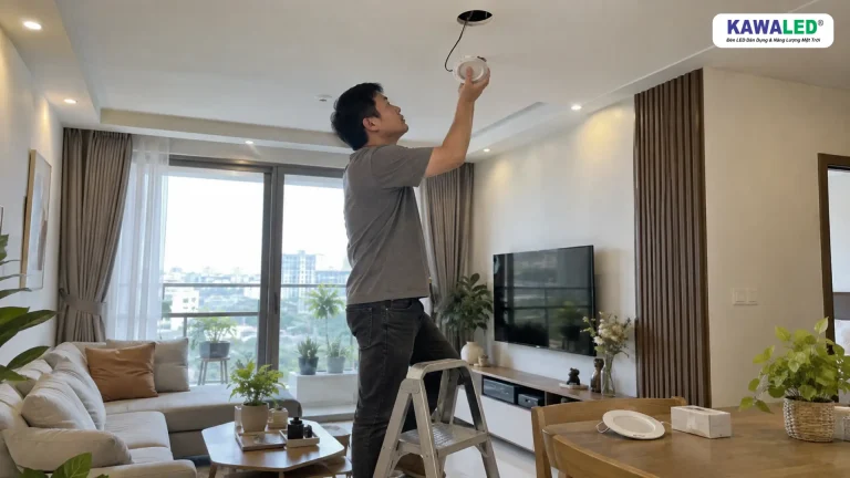 Cách thay đèn âm trần cũ bị hỏng trên trần thạch cao