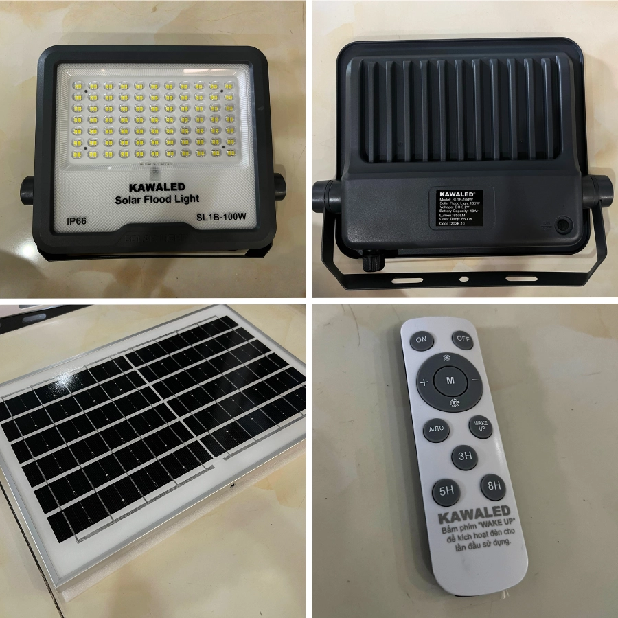 Chi tiết đèn năng lượng mặt trời ngoài trời KAWALED SL1-100W