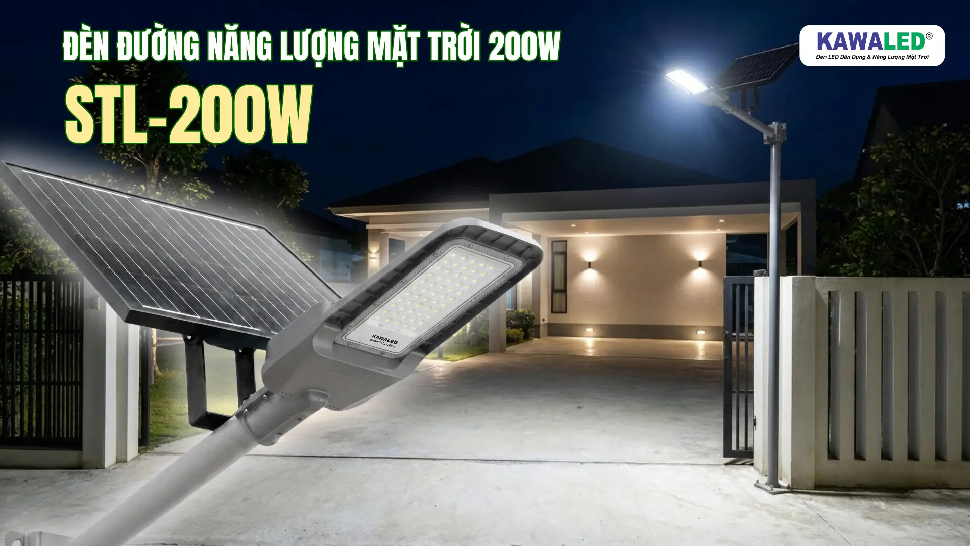 Đèn đường năng lượng mặt trời 200W KAWALED STL2-200W