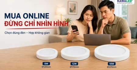 Mua đèn ốp trần tròn online với các lựa chọn 6W 12W 18W và kích thước khác nhau