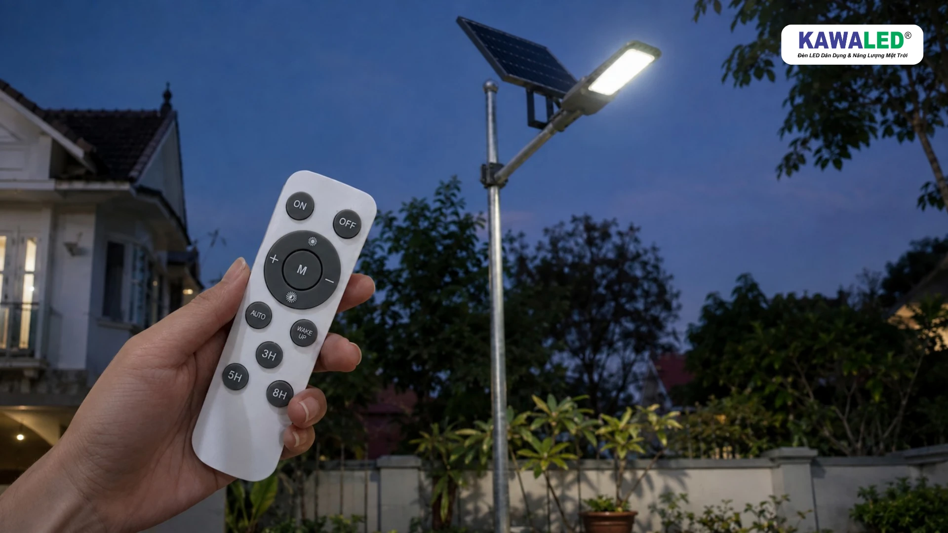 Remote điều khiển đèn đường năng lượng mặt trời 200W KAWALED STL2-200W